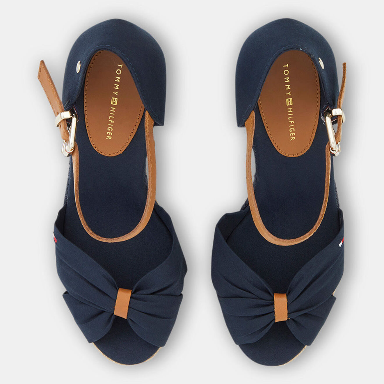 Tommy Hilfiger Sandales compensées textile bleues - Talon 10 cm