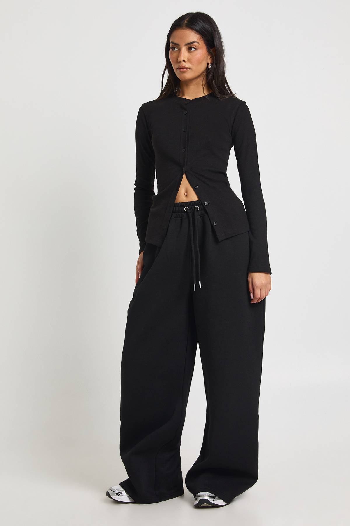 boohoo Ensemble de Jogging Côtelé à Manches Longues avec Boutonnage