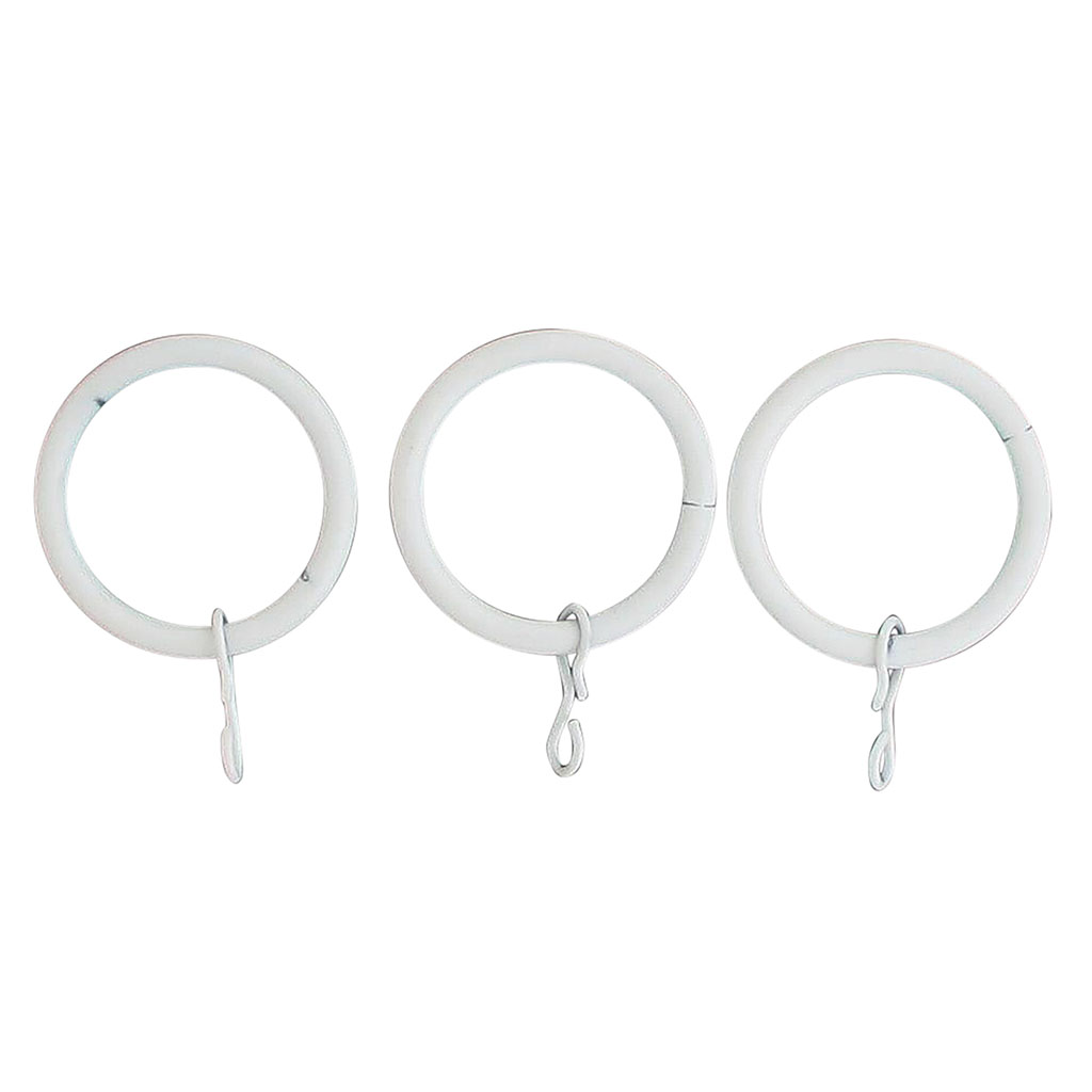 Lot de 8 anneaux pour rideaux blanc mat D 20mm