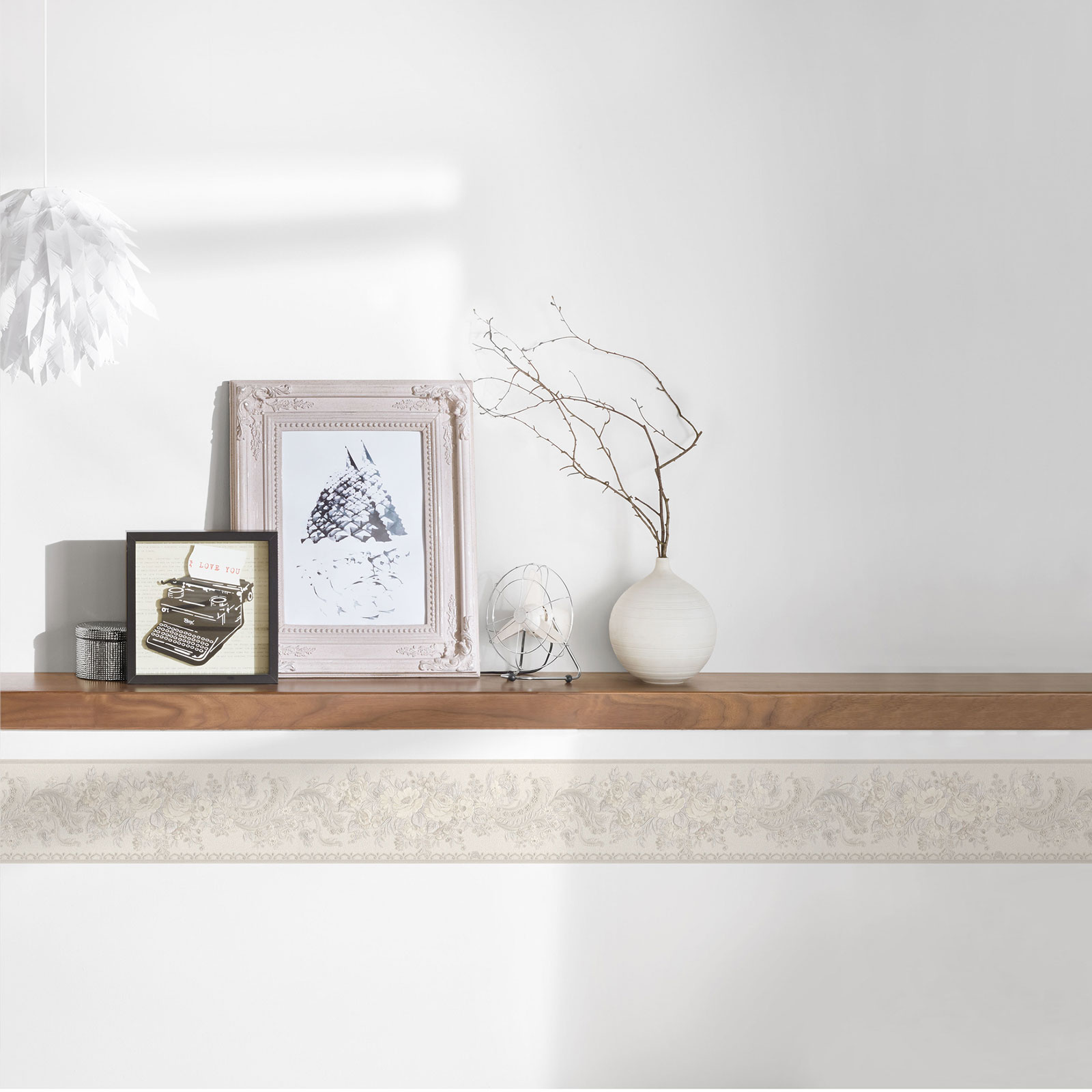 Vinyl-Borte ONLY BORDER - creme-silber - 5 cm
