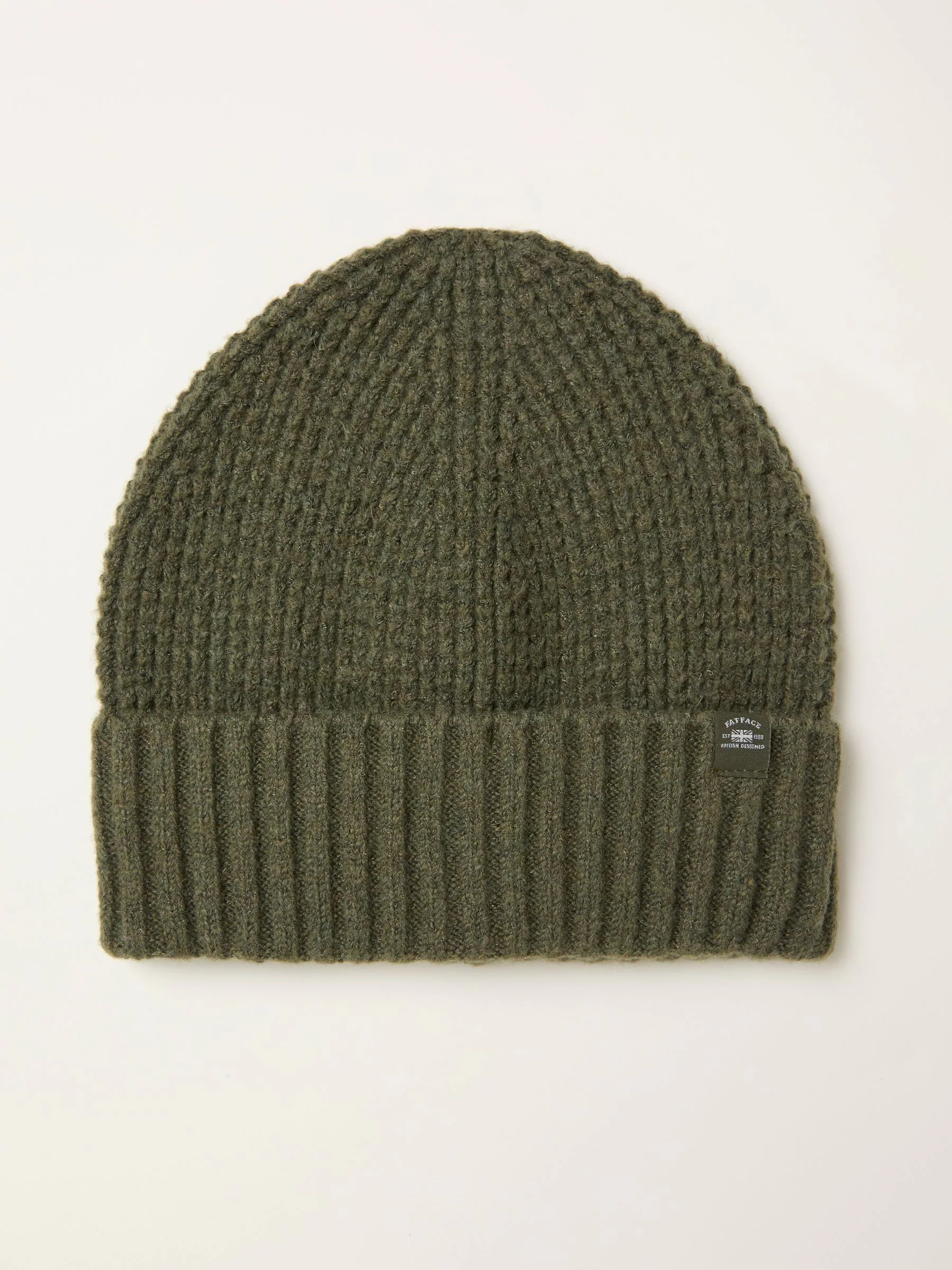 Kakigroen - FatFace beanie met wafelpatroon