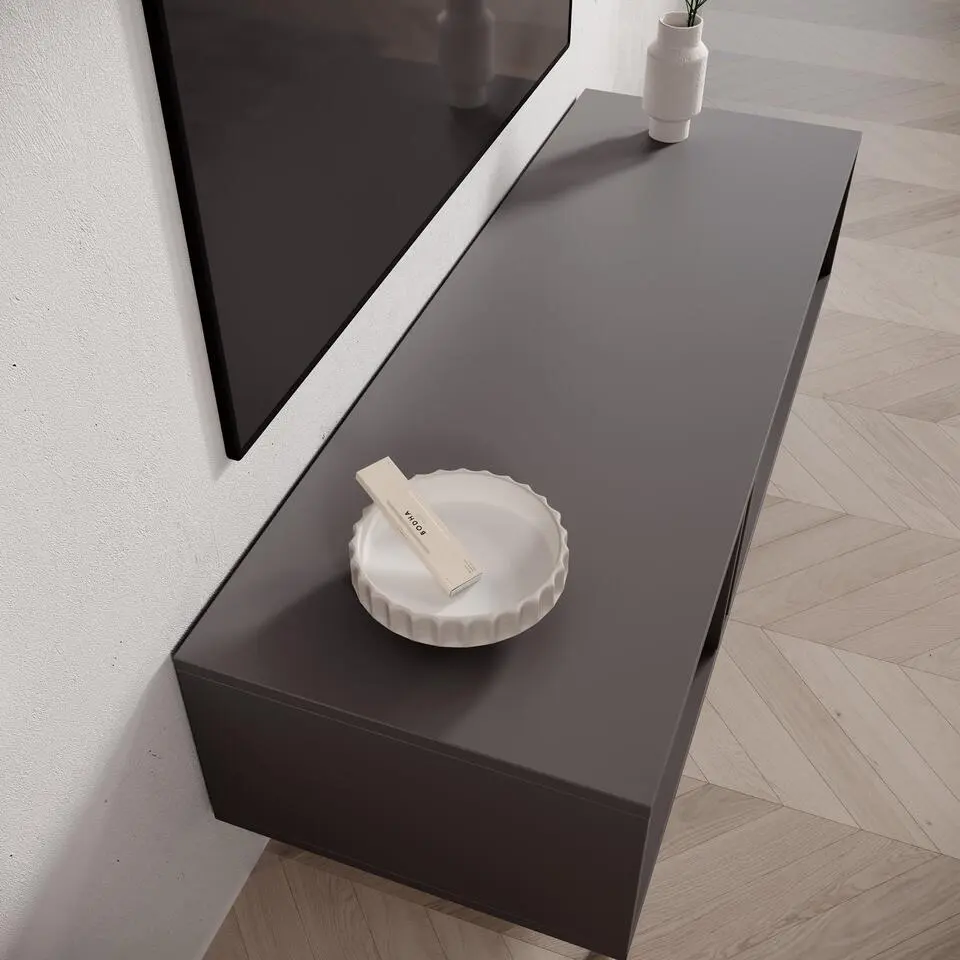 Meubella - Antigo - TV-Meubel - Beige/Antraciet - 123 cm