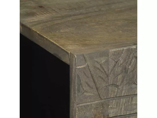 Buffet gris clair 60x33,5x75 cm bois de manguier massif