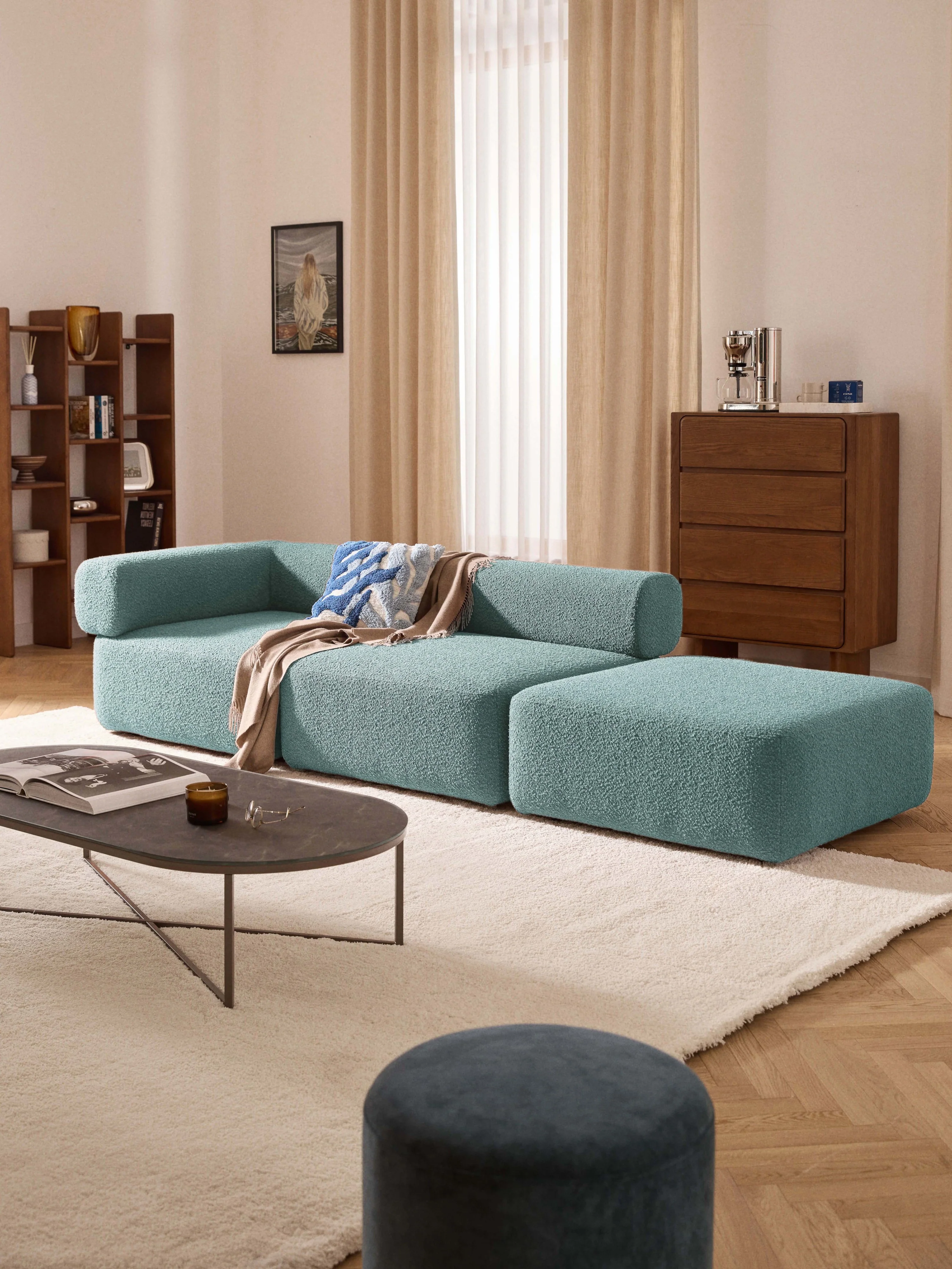 Modulaire bouclé poef Anton