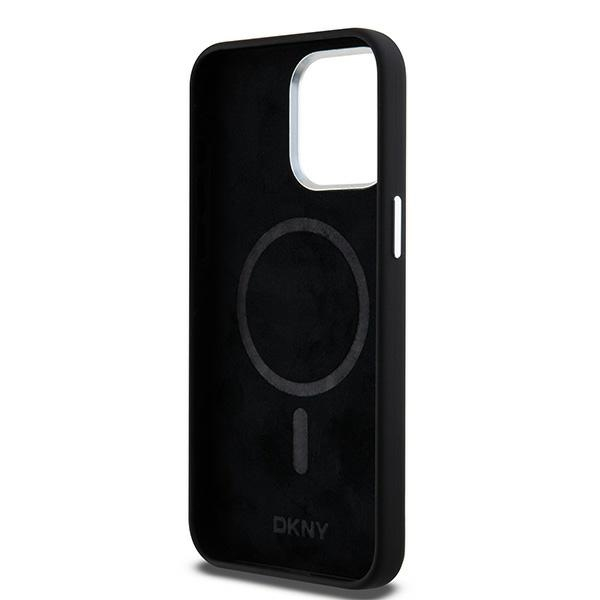 iPhone 15 Pro Max MagSafe Silikon Hülle Case Metal Logo (DKHMP15XSMCHLK) - Schwarz