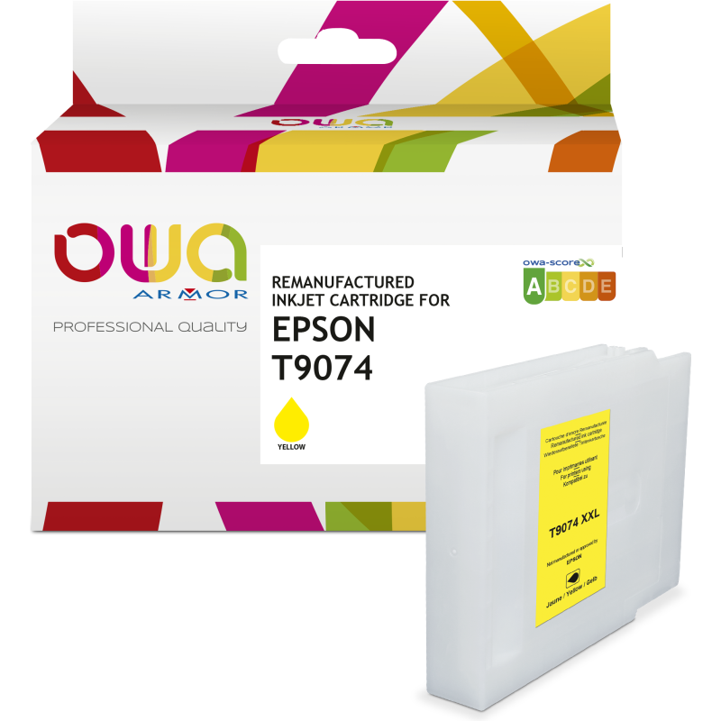 Cartouche d'encre remanufacturée OWA - haute capacité - Jaune - pour EPSON T9074