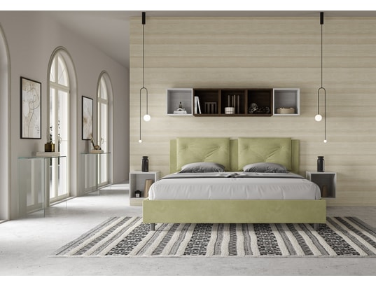 ITYHOME - Lit coffre appia 180x200 microfibra vert