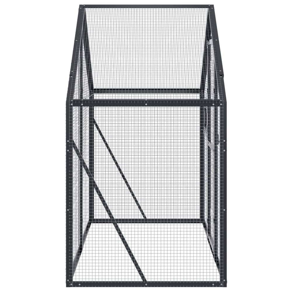 Volière anthracite 179x100x185 cm aluminium