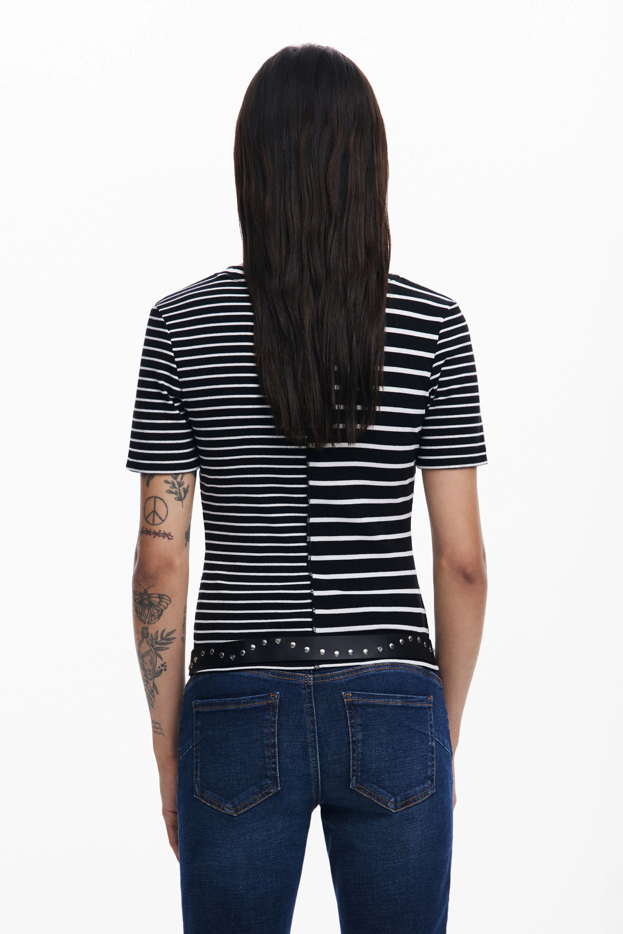 Camiseta listrada de manga curta