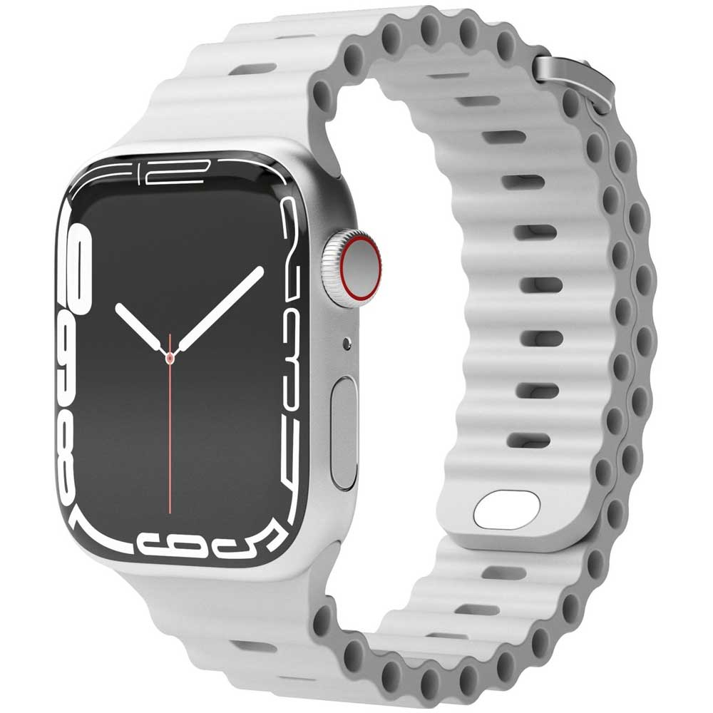 Wave Band Apple Watch (42/41/40/38 mm) Silikon Sport Armband mit Doppelverschluss AWS00079 (Gelenkumfang: 170-255mm) - Grau