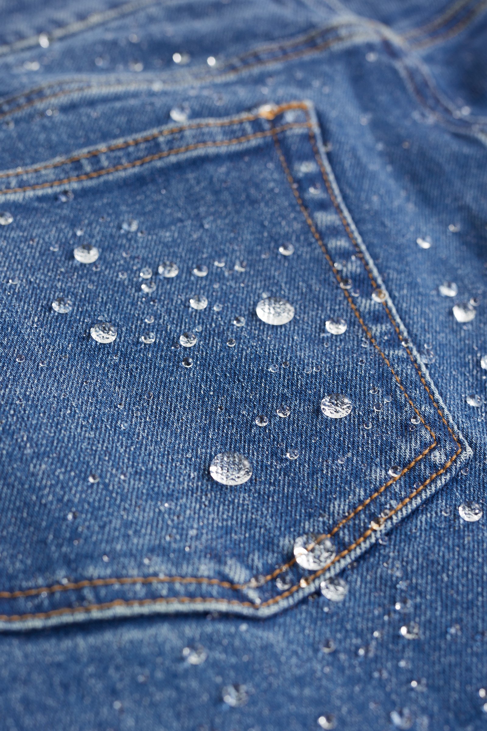 Rain ready slim fit jeans met medium stretch Fundamentals Donkerblauw