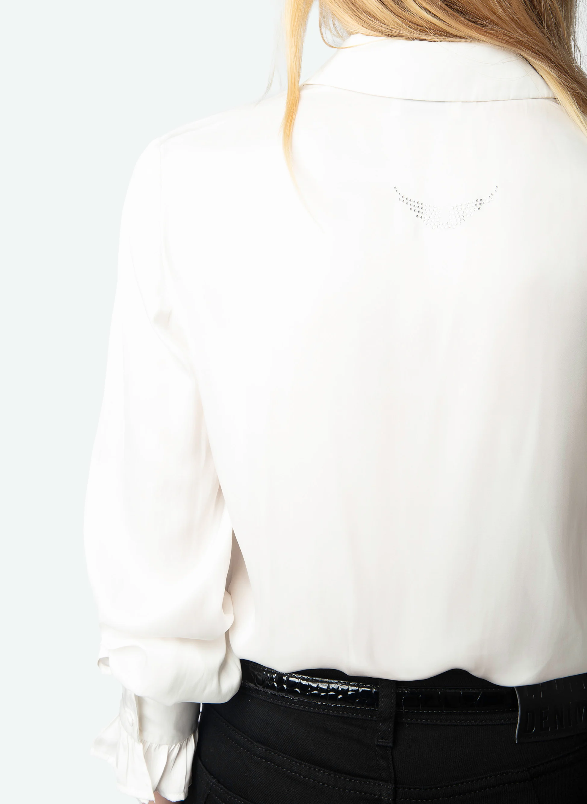 THELY - Chemise droite satinée| Blanc