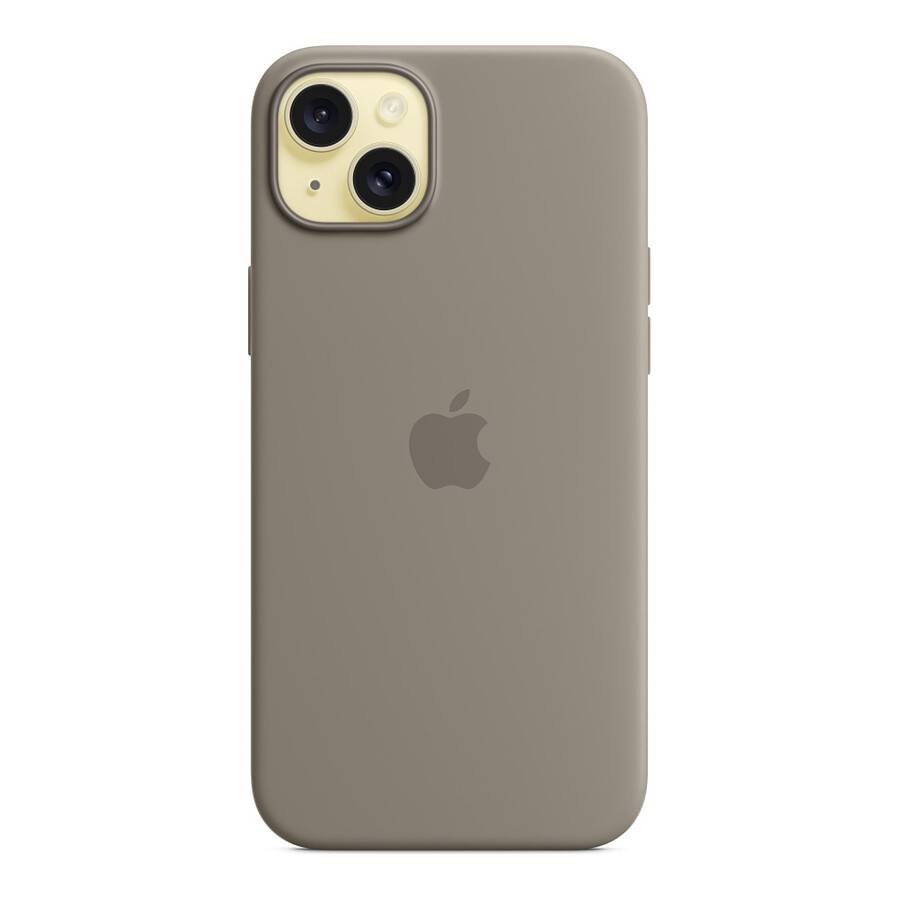 Apple Coque en silicone avec MagSafe pour iPhone 15 Plus - Argile