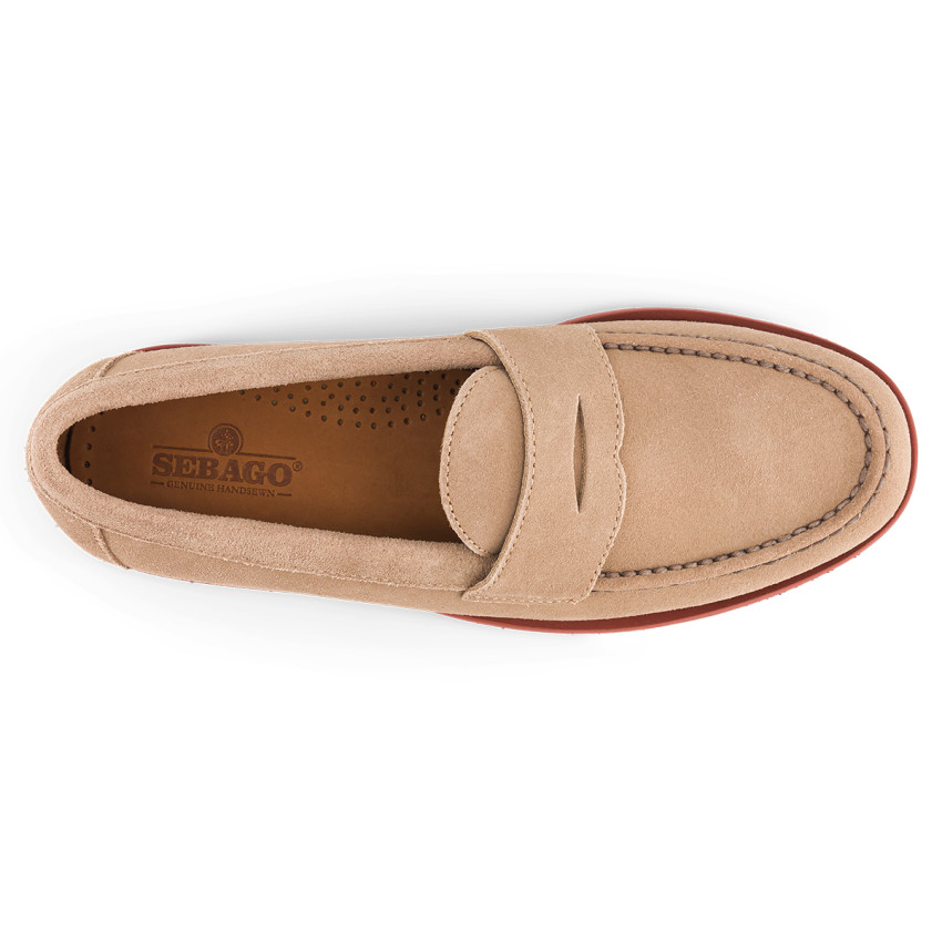 RYAN SUEDE POLARIS BEIGE CAMEL RED MOCASSIN-Mocassin pour homme en suede