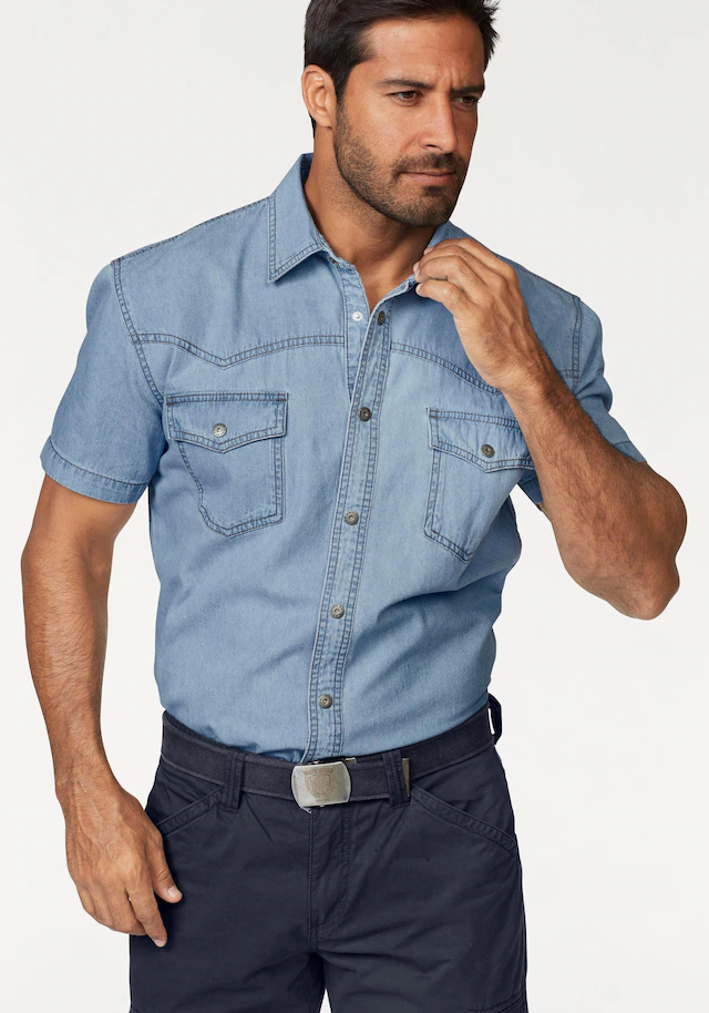 Arizona Jeanshemd , Kurzarm im Western Stil