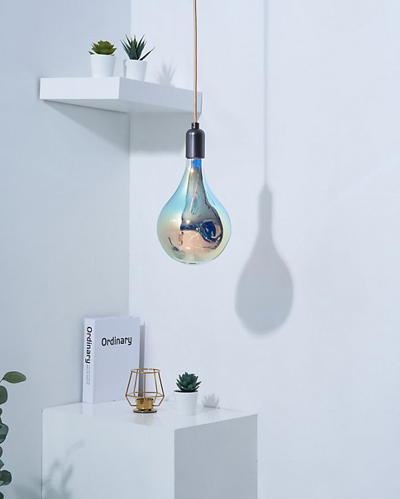 Ampoule LED à filament boucle E27 40lm 4W blanc chaud ⌀16,5cm bleu