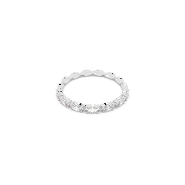 Swarovski Anel Vittore Lapidação Marquesa Branco Lacado a Ródio 55