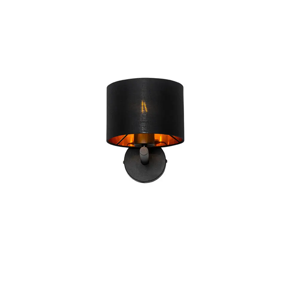 Qazqa wandlampen vt zwart e27