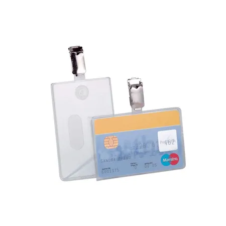 Durable 811319 Namensschild mit Clip Für Betriebs-Sicherheitsausweis, 54 x 85 mm, transparent