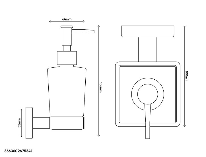 Distributeur de savon mural en verre et chromé Alessano GoodHome