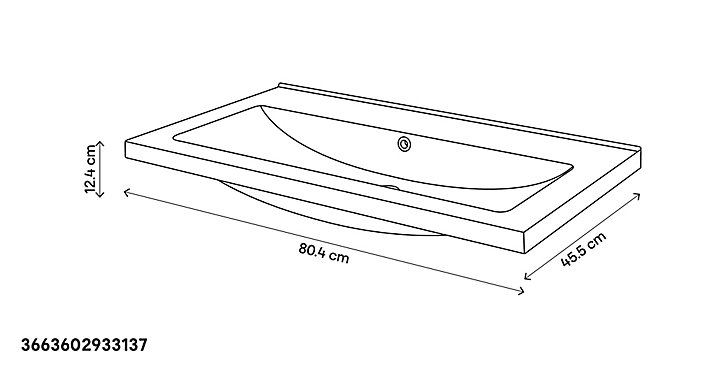 Plan vasque blanc GoodHome Nira 80 cm