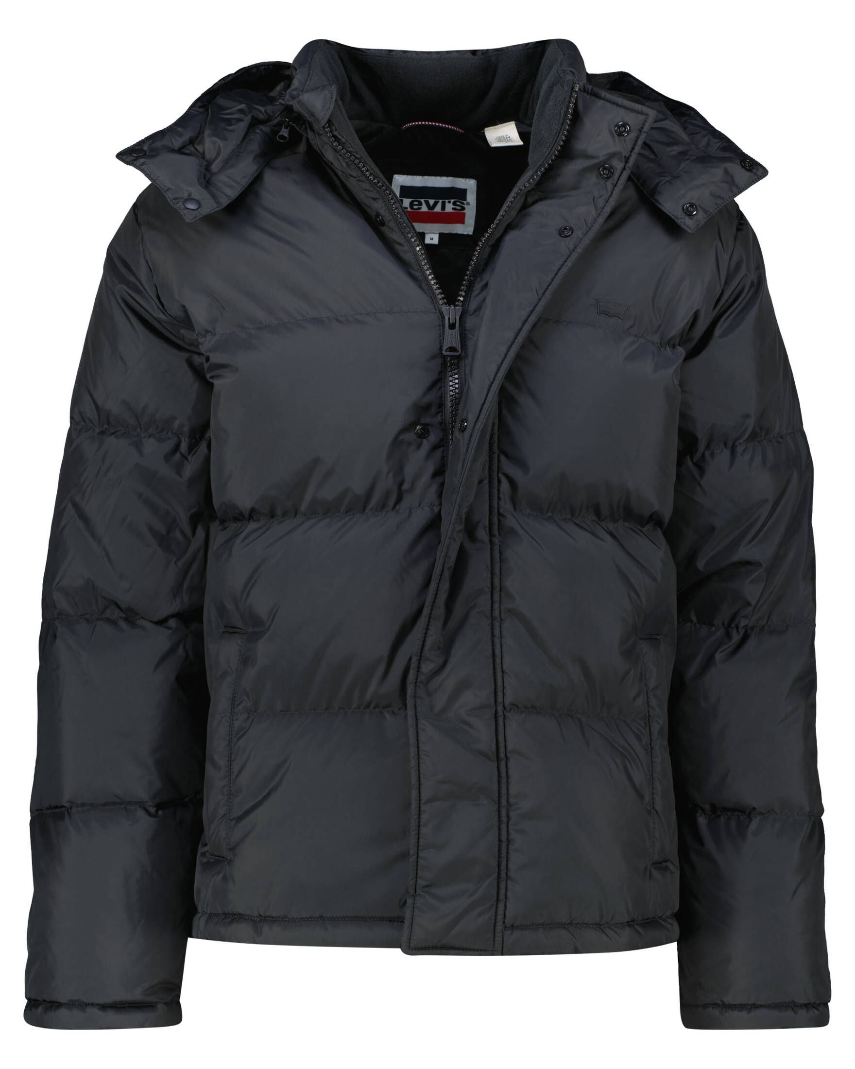Levi's®| Herren Daunenjacke mit Kapuze LAUREL SHORT PUFFER JET BLACK