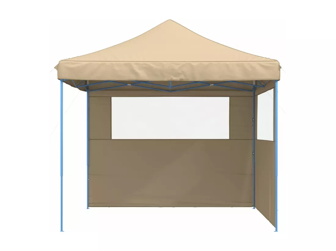 Tente de réception pliable escamotable avec 2 parois latérales