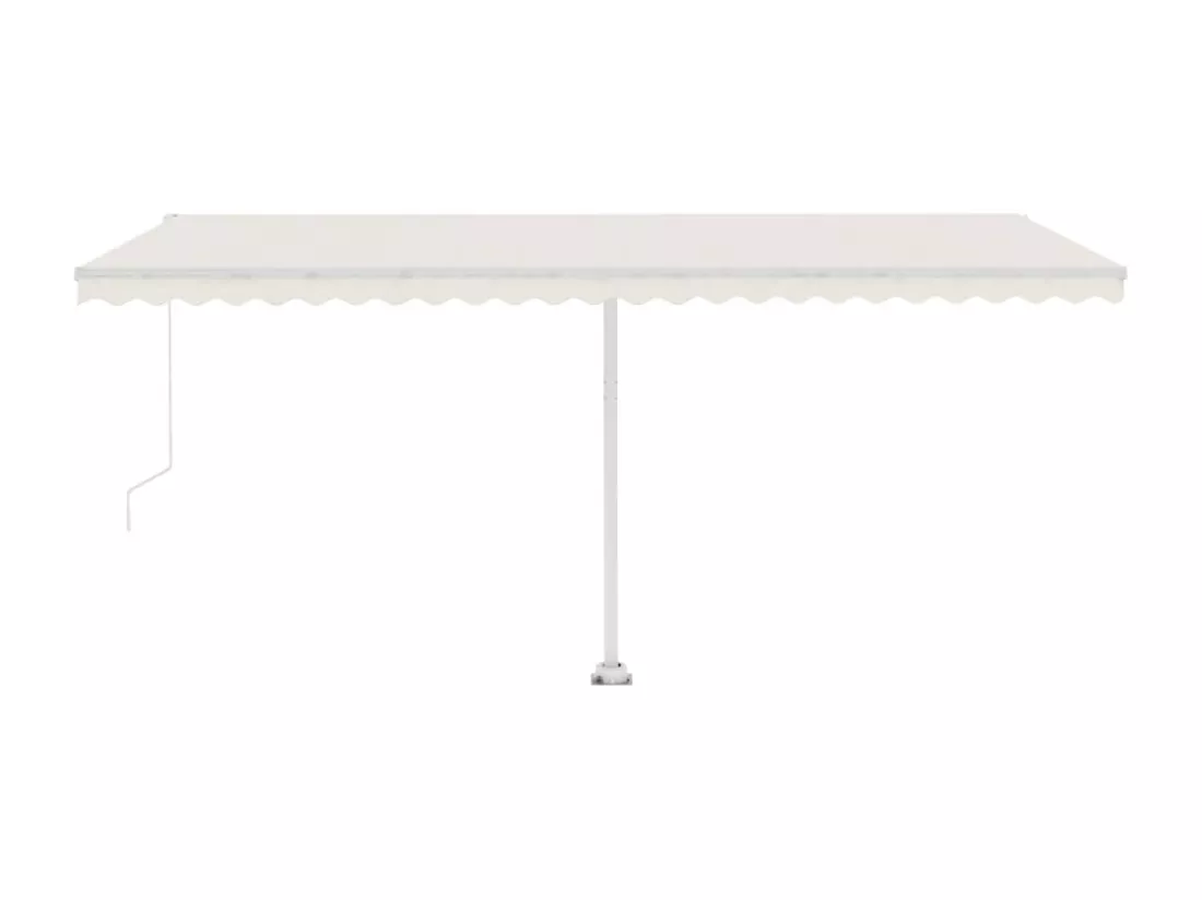 Auvent manuel rétractable avec LED 500x300 cm Crème