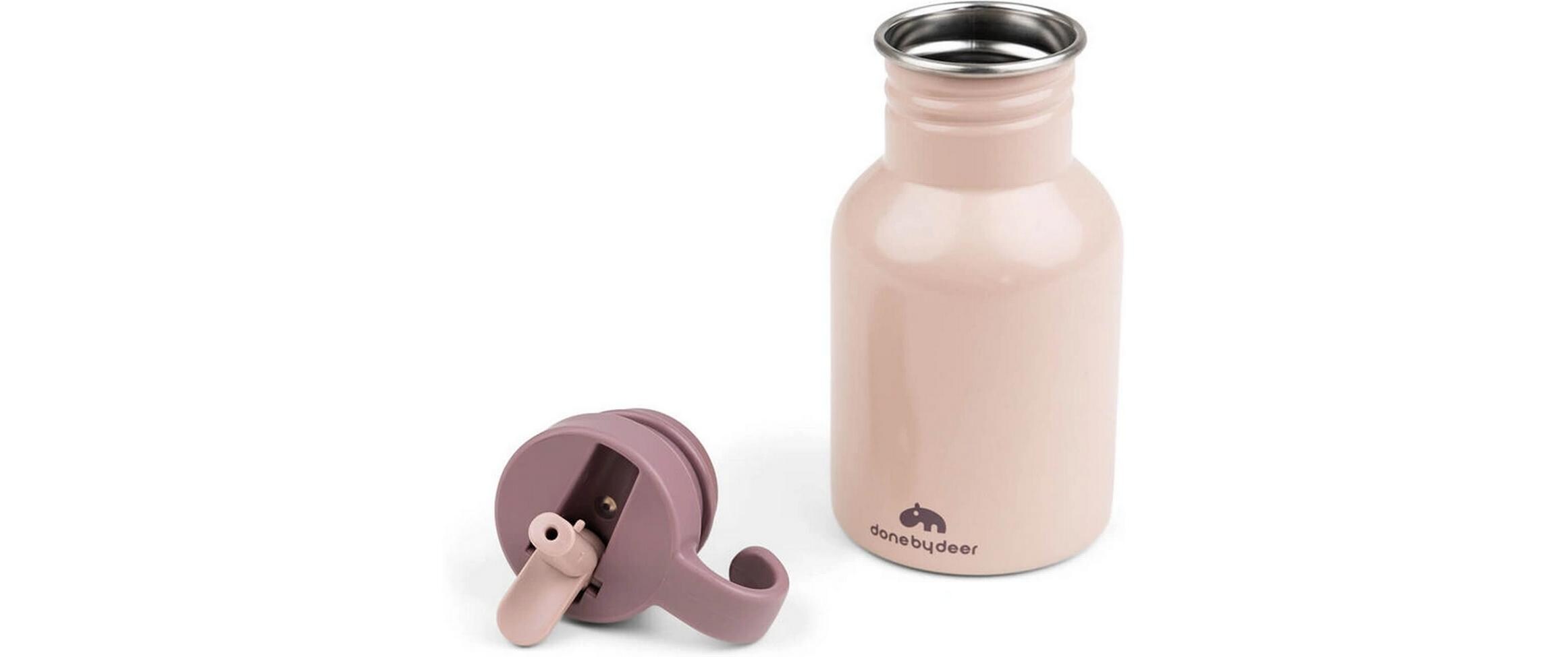 Trinkflasche Ozzo Rosa 350 mlEdelstahlflasche mit Strohhalm