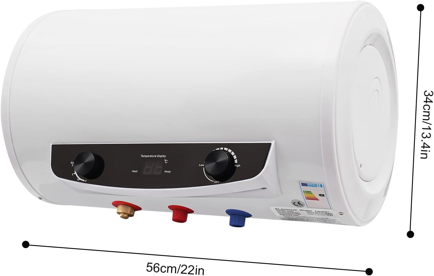 35 Liter 2000W Smart Control Elektro Warmwasserspeicher, Durchlauferhitzer Warmwasserspeicher Elektroboiler Hängespeicher für Küchen, Toiletten, Friseursalons, Bäder, Wohnwagen