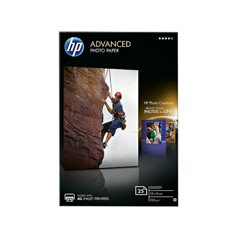 HP Advanced Fotopapier, 25 Blatt, 10 x 15 cm, 250 g/m², glanz