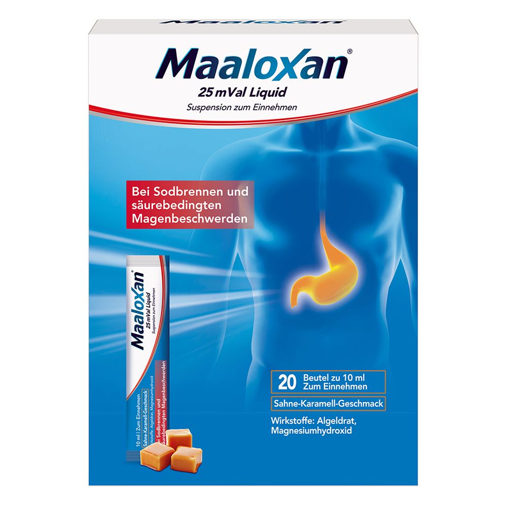 MAALOXAN®  Liquid  bei Sodbrennen mit Magenschmerzen