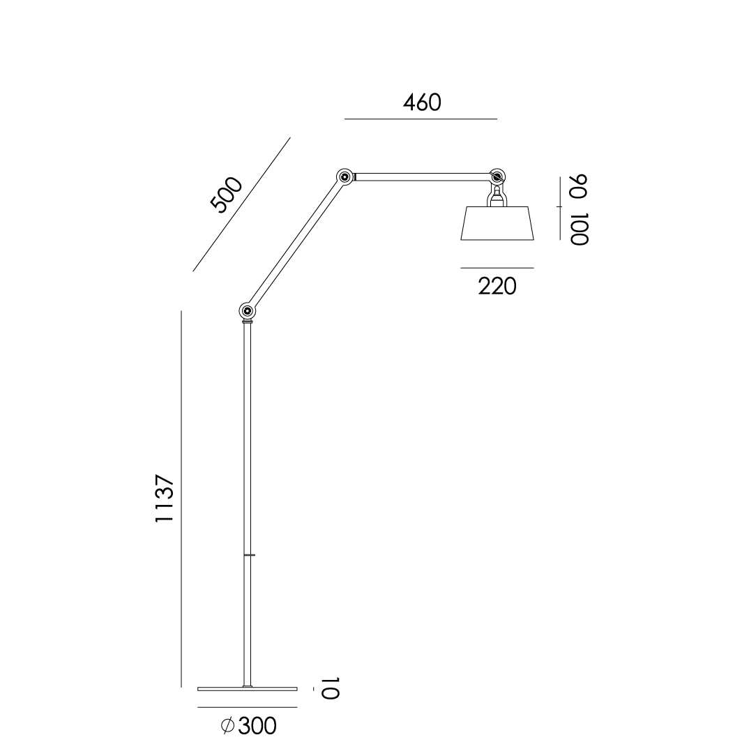 Vloerlamp Bolt Long upperfit 2 armen midnight gray