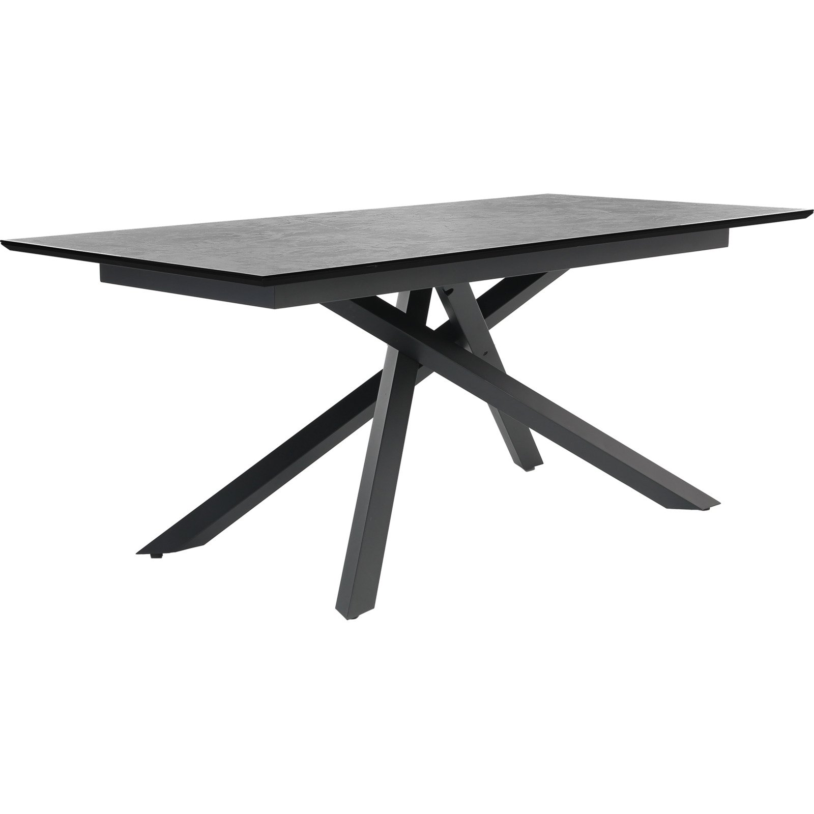 Tisch Silas Glas Marmoroptik anthrazit 180 x 76 x 90 cm