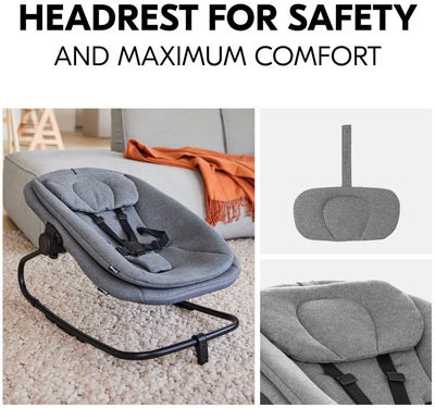 Hauck 3-in-1 Vippestol til Matstol, Dark Grey Melange