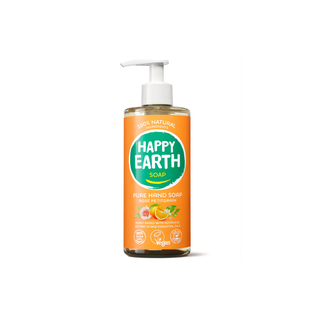 Happy Earth 100% Natuurlijke Handzeep Rose Petitgrain300 ml
