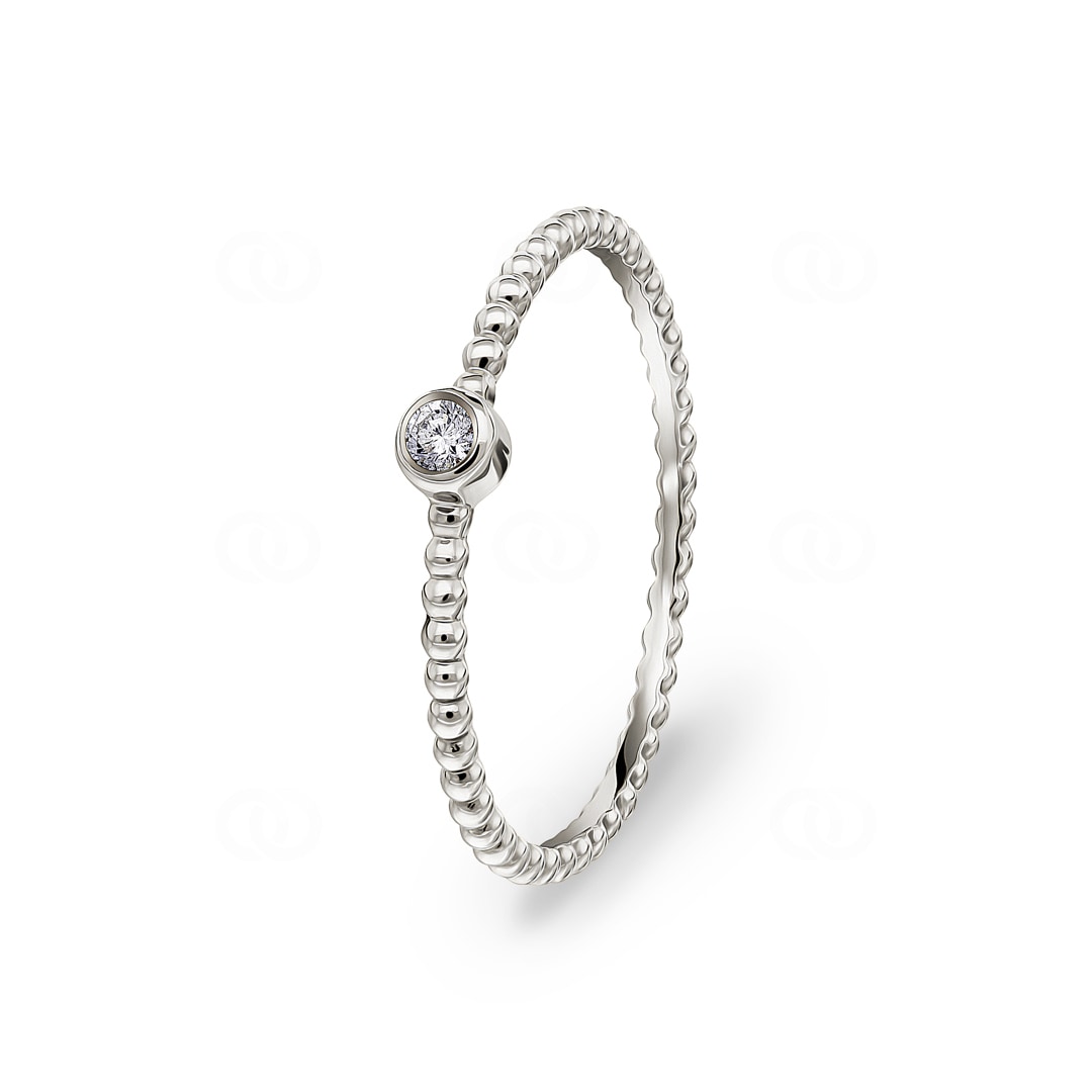 Damenring 750/18 K Weissgold mit Diamant 0.03 ct H/si by CHRISTIAN