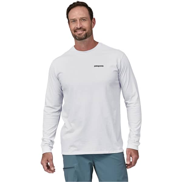 T-shirt PATAGONIA M'S L/S P-6 LOGO RESPONSIBILI-TEE WHITE