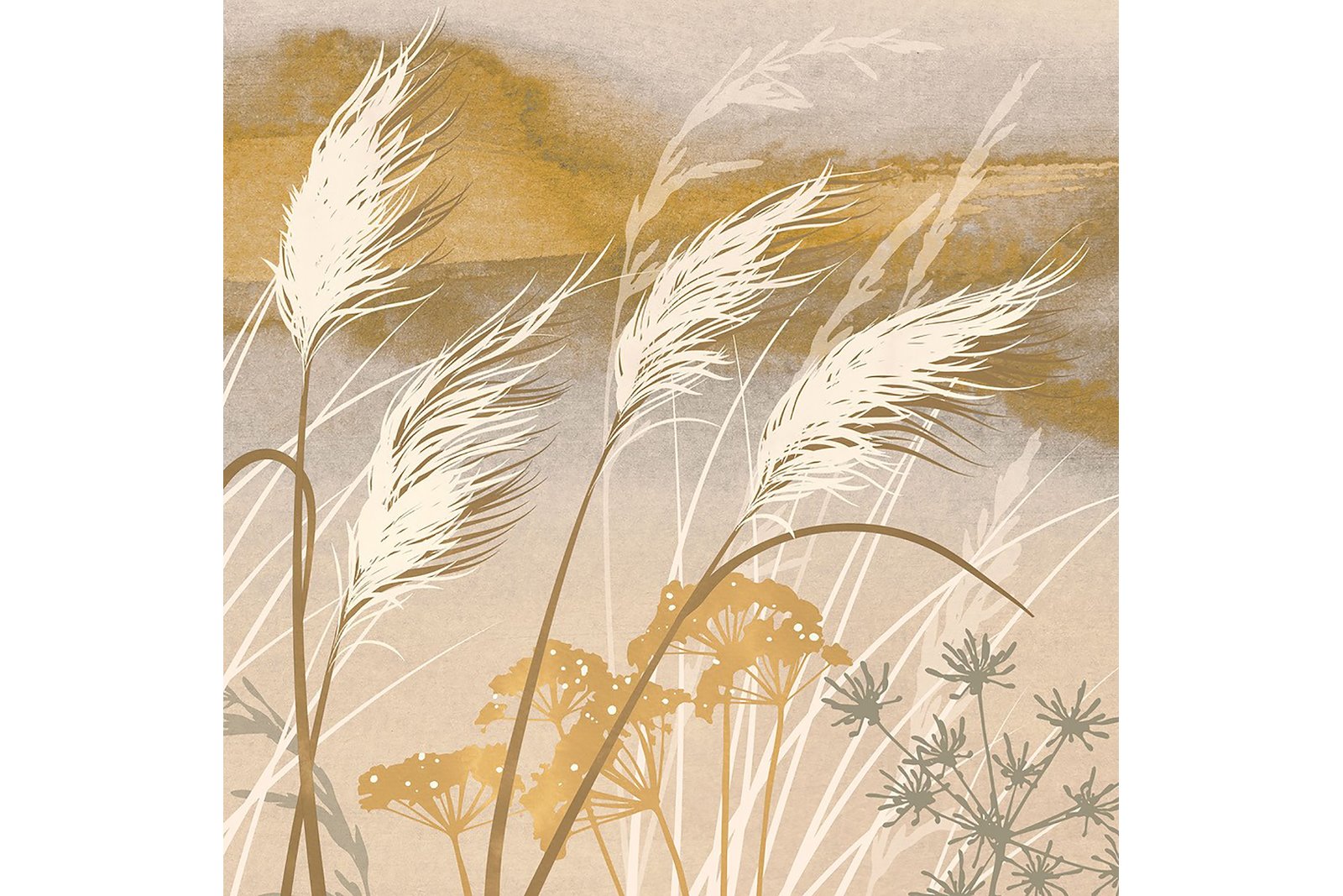 Waving grass serviett 20pk Beige og lys brun 33x33 cm