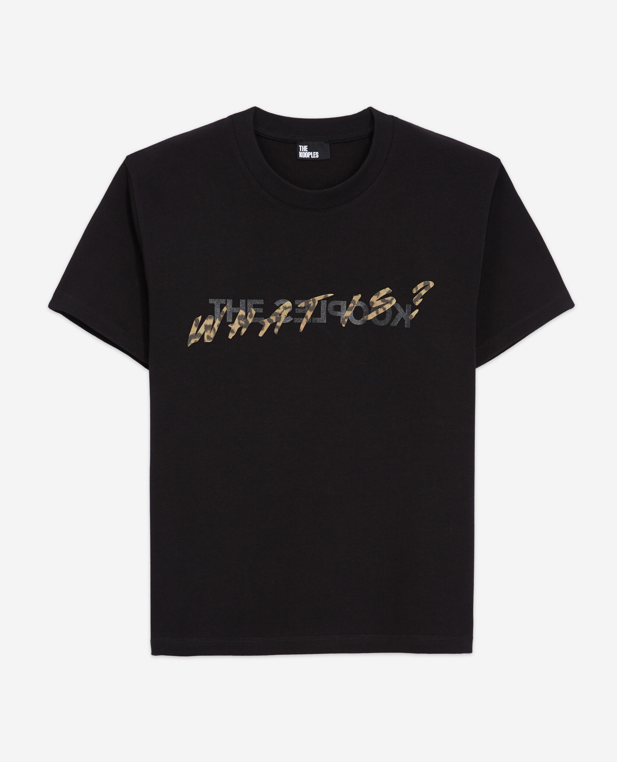 T-shirt What is noir et léopard