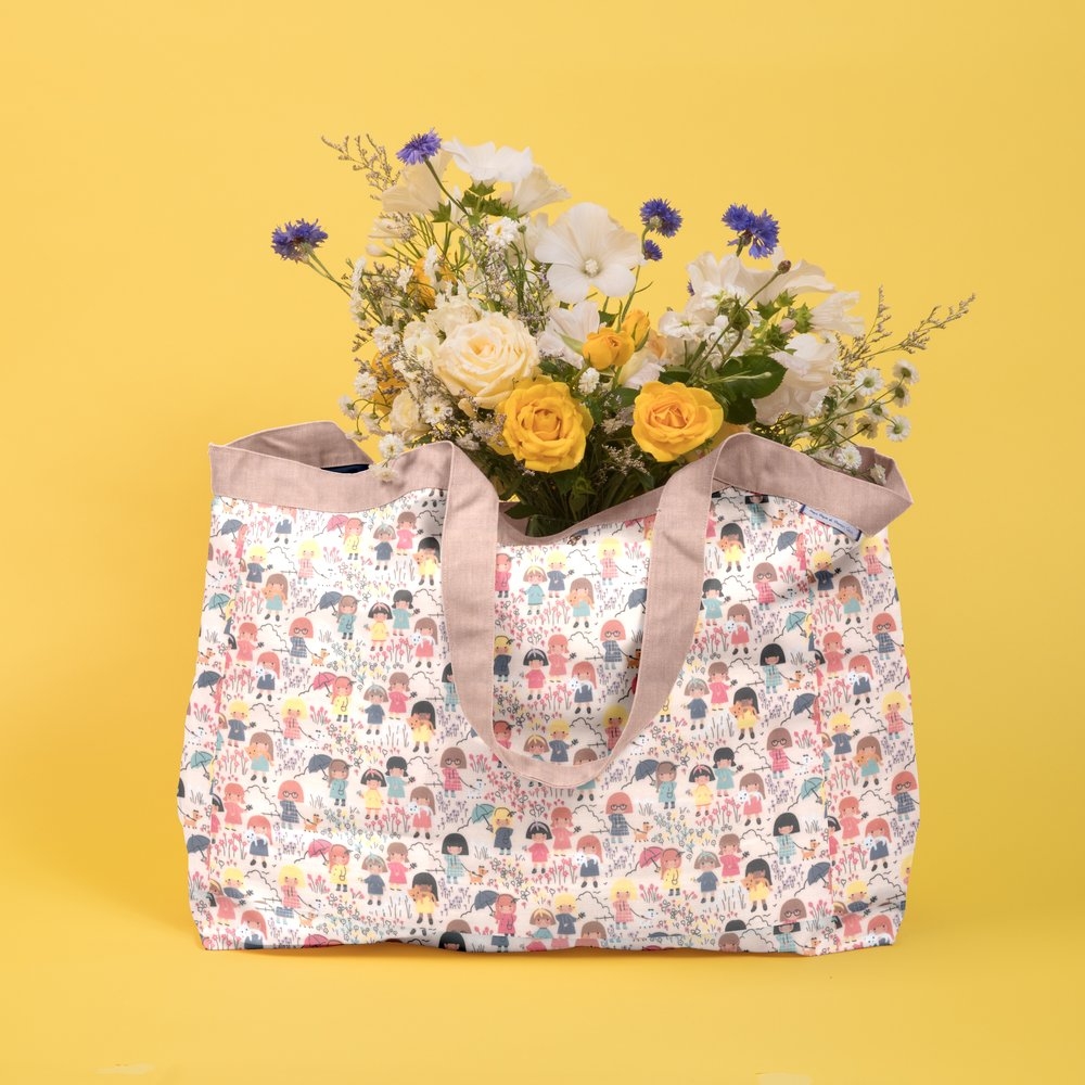Grand Sac Cabas En Tissu Petites Filles Pop