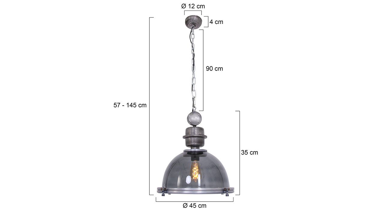 Hanglamp Bikkel 1452GR Bikkel ⌀45  cm