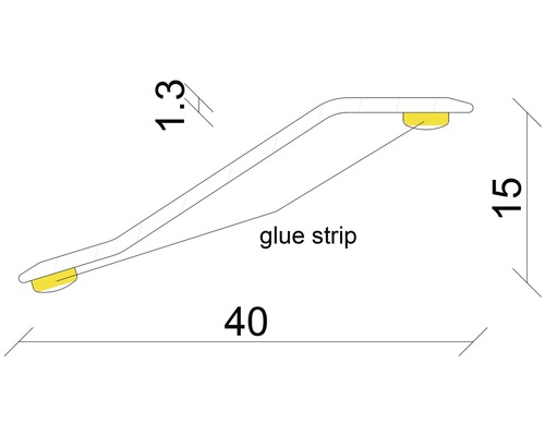 SKANDOR verstelprofiel, zilver geanodiseerd, zelfklevend, 15x40x900 mm