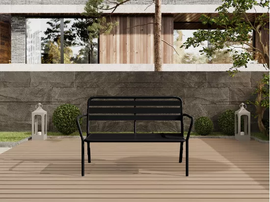 Banc de jardin en métal - Noir - MIRMANDE de MYLIA
