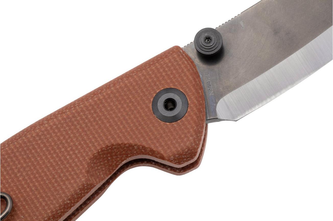 Real Steel Yak 7871NM, Satin/Black PVD 14C28N, Scandi Grind, Natural Micarta zakmes
