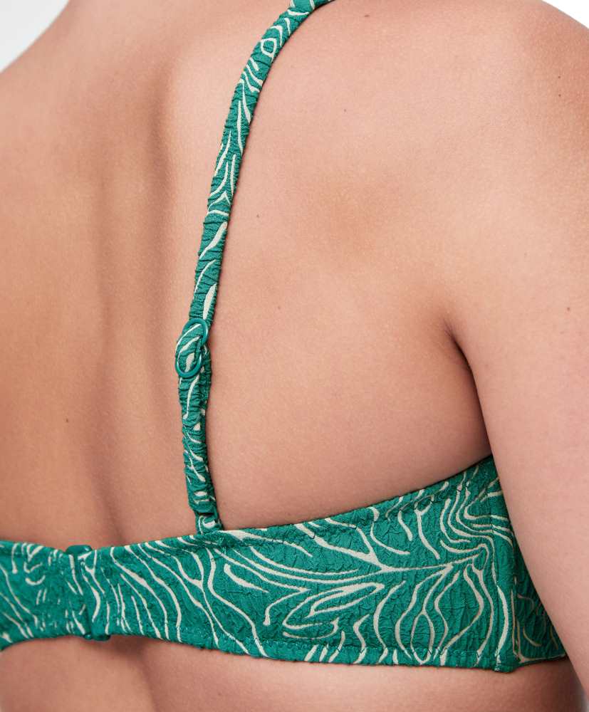 Biquíni com top frente única e decote em U em jacquard