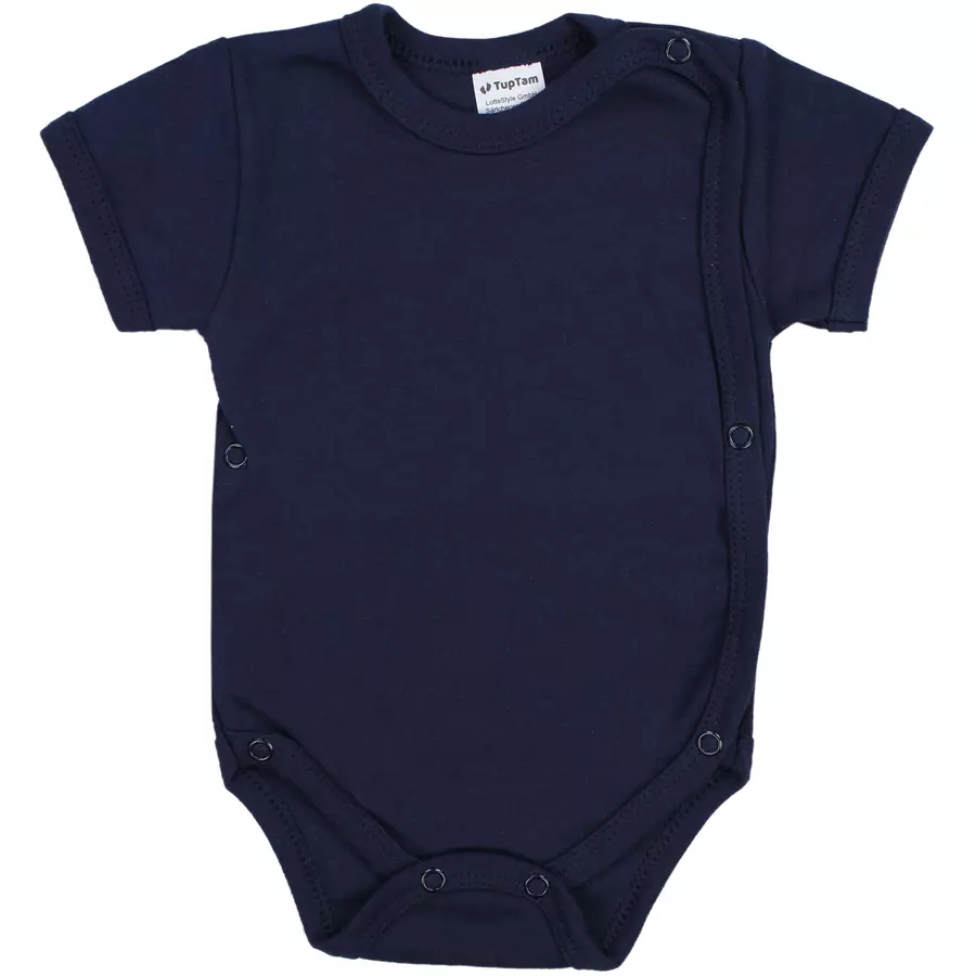 TupTam Baby Jungen Kurzarm Wickelbody 5er Set grauweiß