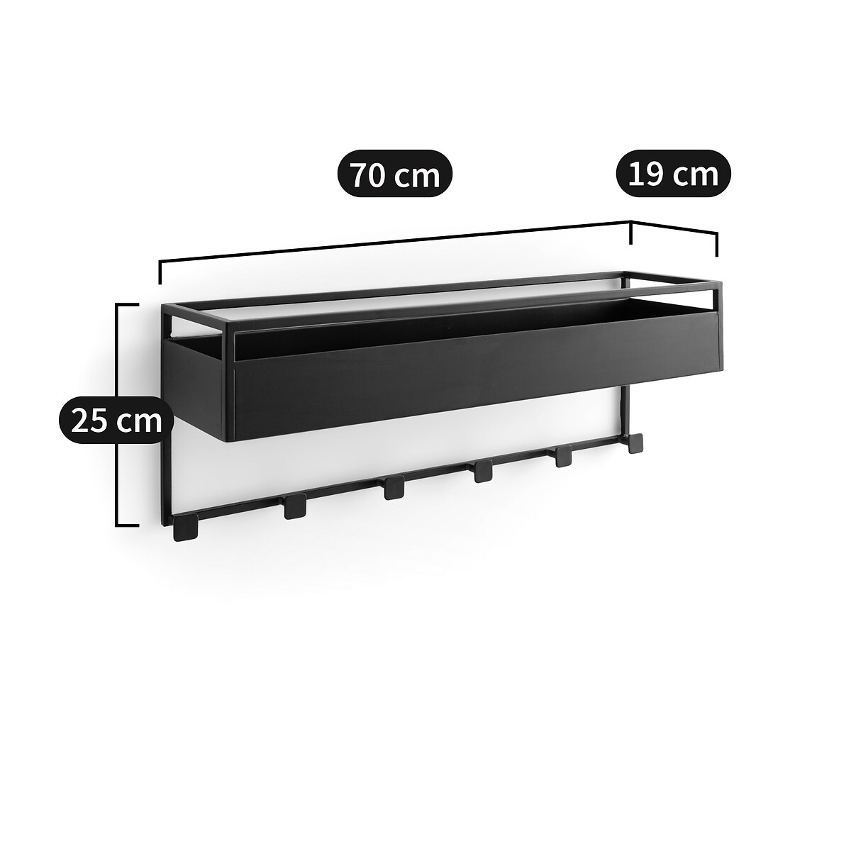 LA REDOUTE INTERIEURS<br>Rack de aço com 6 ganchos, Miva