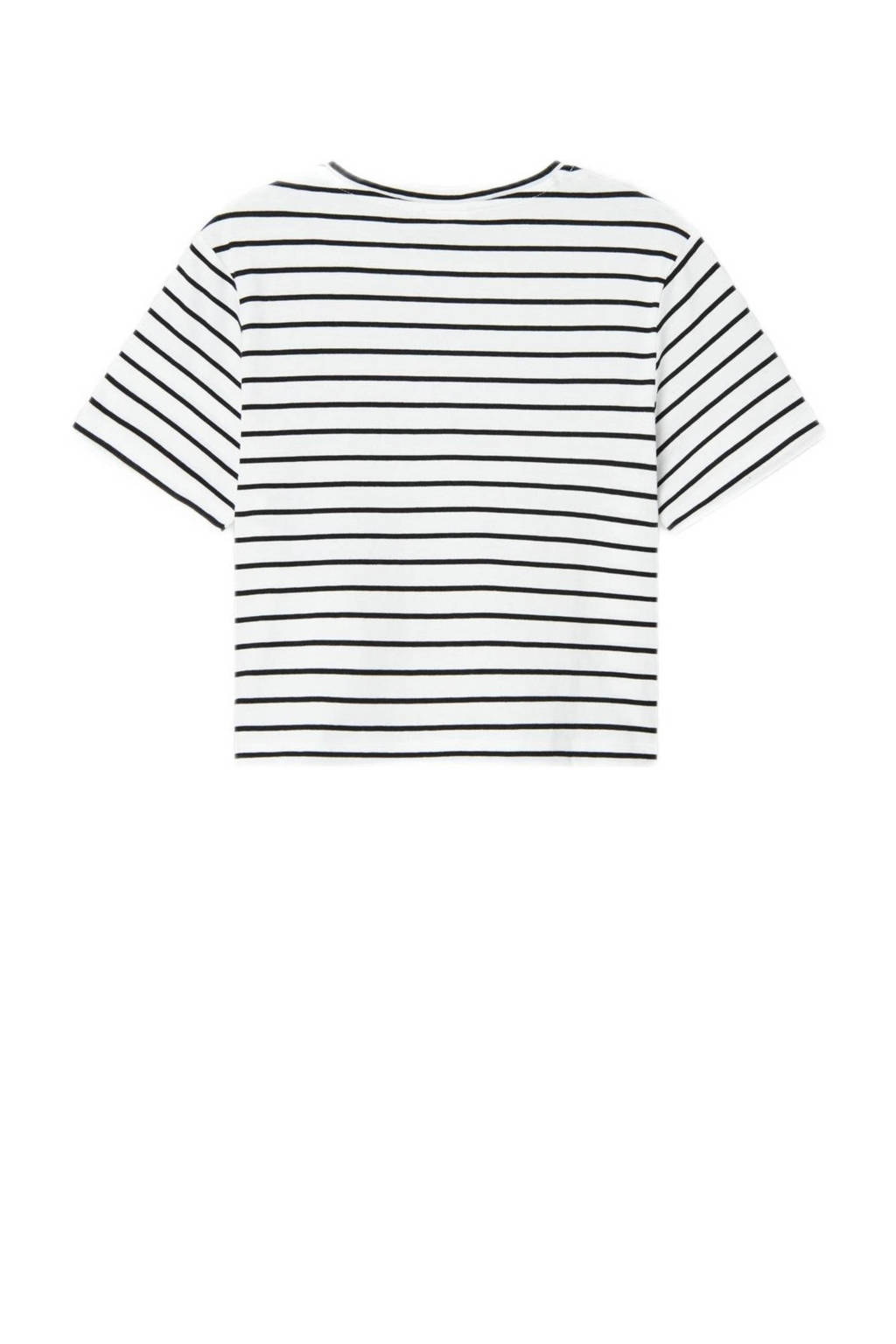 NAME IT gestreept T-shirt NKFHELLAMIA wit/donkerblauw