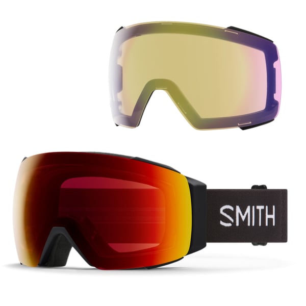 Masque de ski SMITH I/0 MAG BLACK CHROMAPOP SUN RED MIRROR